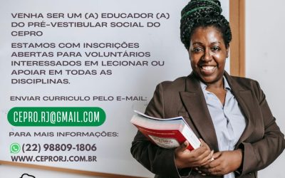 Cepro abre inscrições para voluntários lecionarem no pré-vestibular social em Rio das Ostras